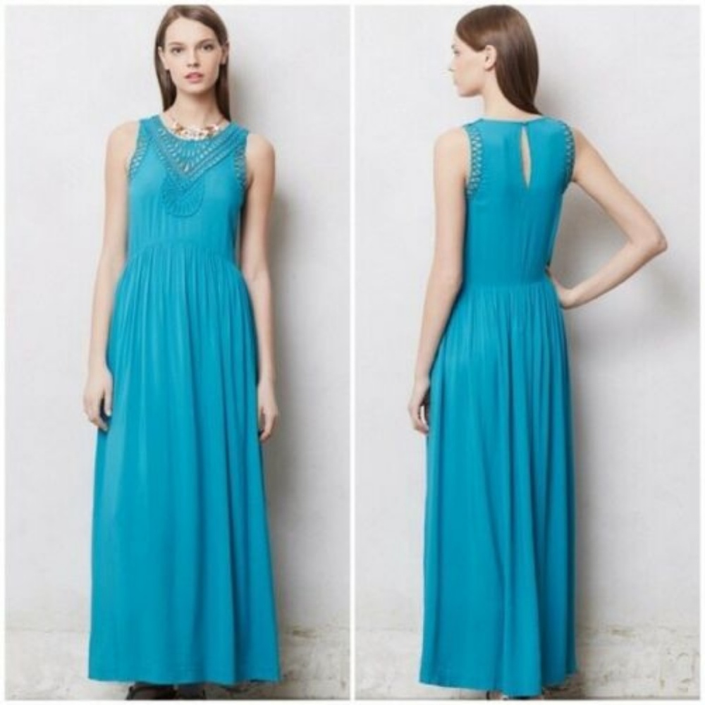 Mermaid Macrame Day maxi dress in teal